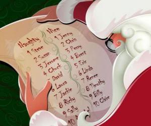 Puzzle Άγιος Βασίλης με το μακρύ κατάλογο των παιδιών